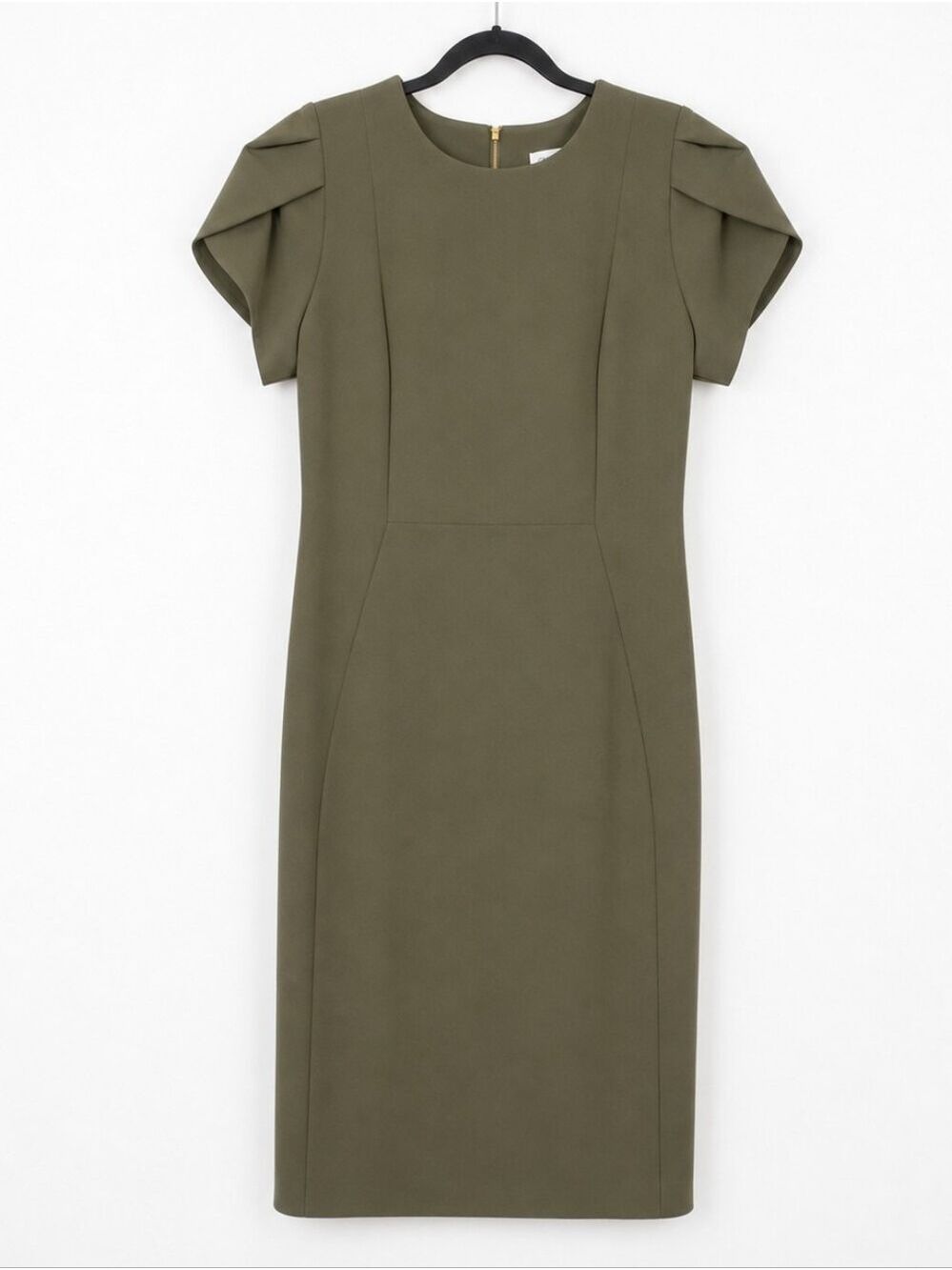 Calvin Klein Olive Green Short Sleeve Sheath Dress Women's Size 8